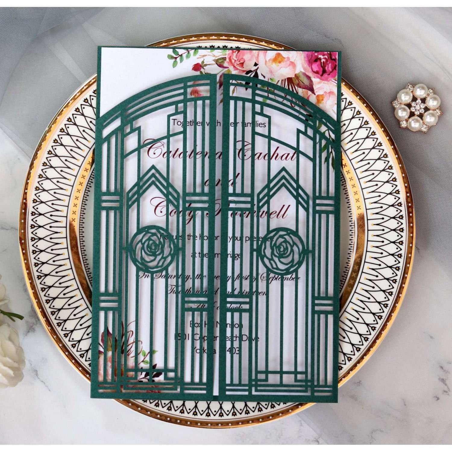 Modern Invitation Card Wedding Card Design Laser Cut Marriage Invitation Rectangle